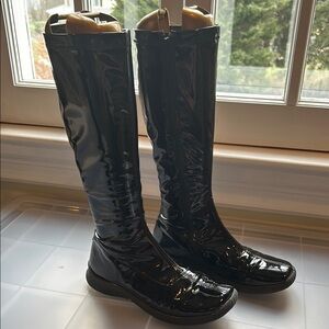 Primitive Shiny Black Knee-High Boots